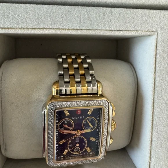 MICHELE Deco Diamond Chronograph Watch Head & Bracelet, 33mm - Picture 7 of 16